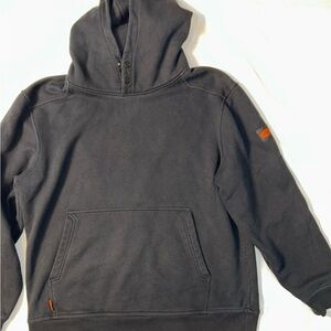 BRUNT Workwear Hoodie XL Black Heavyweight Snap Neck Pullover Sweatshirt